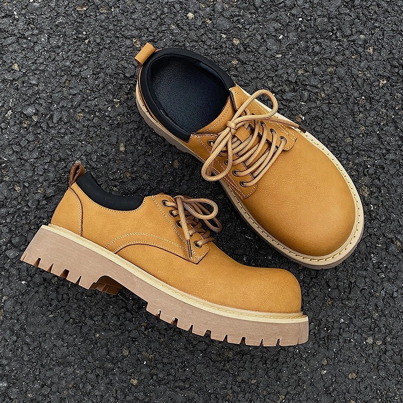 秋冬新款真皮英伦工装小皮鞋