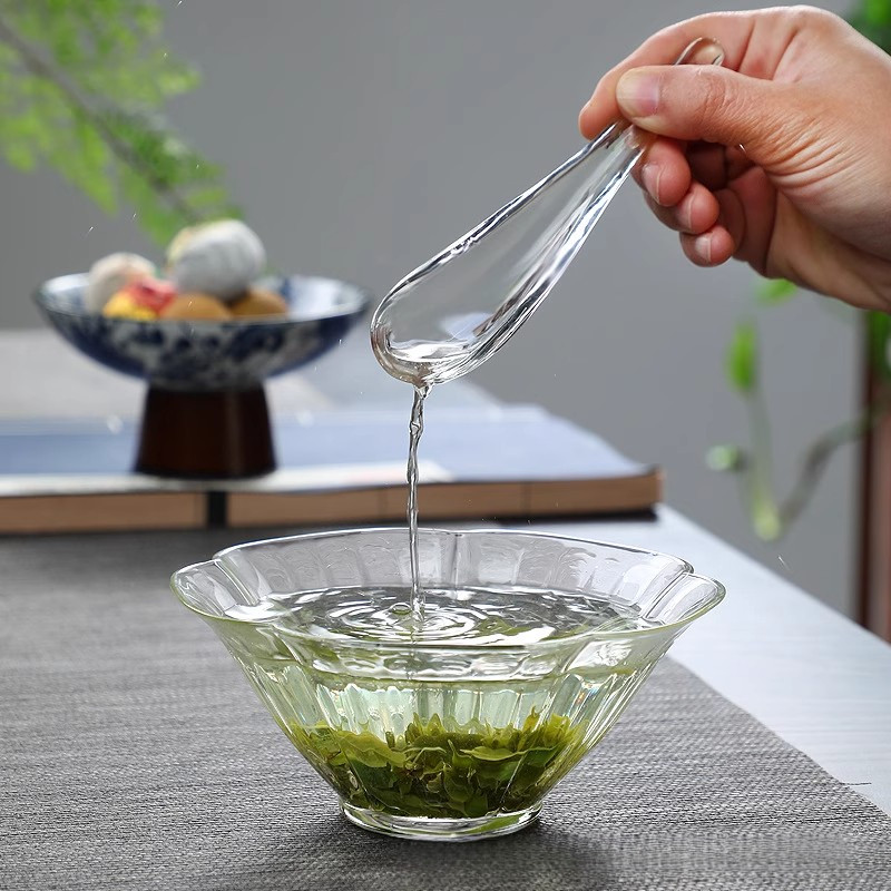 耐高温玻璃勺茶勺沙拉勺多款可选茶艺茶道高级灰小勺透黑平底勺子