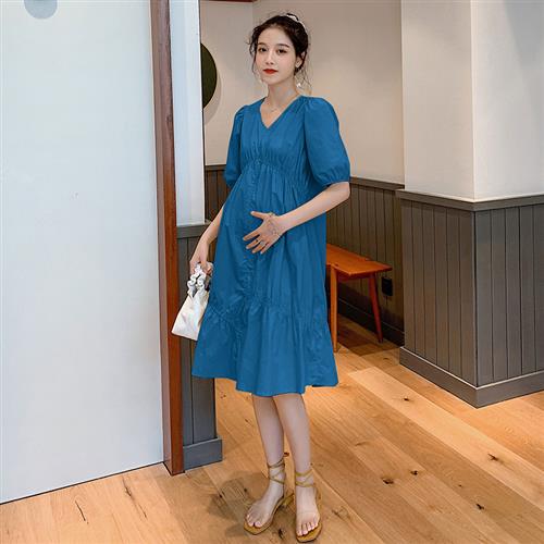 孕妇夏装连衣裙小清新短袖夏季薄款上衣夏款夏天小个子裙子女潮妈