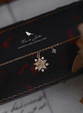 雪花项链女锁骨链气质百搭