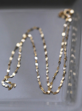 ROMANTICS925纯银镀14k金项链子日韩简约气质简约小亮片嘴唇链