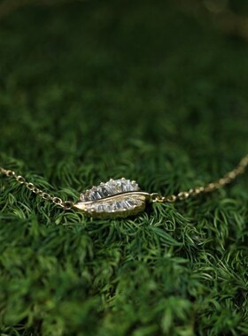 小清新树叶片纯银手链女森系