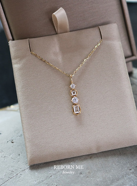 方钻项链女轻奢气质锁骨链百搭