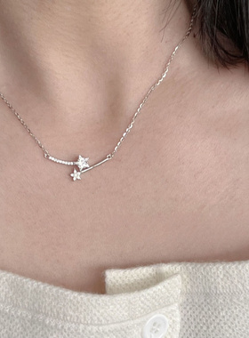 星星吊坠双子星项链锁骨链气质