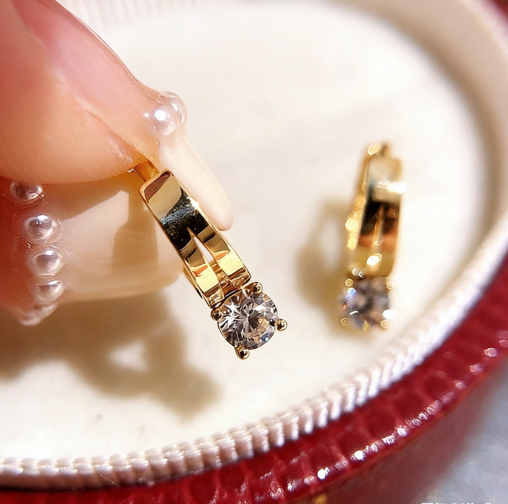 ROMANTIC925纯银镀18K金单钻耳扣耳环女简约气质高级感耳圈耳坠,饰品/流行首饰/时尚饰品新,银饰耳饰,淘宝优惠券,粉丝福利购,淘宝优惠卷