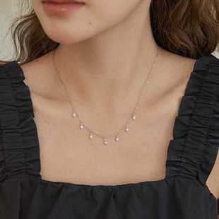 ROMANTIC星光熠熠S925纯银项链菱形锆石满天星吊坠锁骨链小众高级