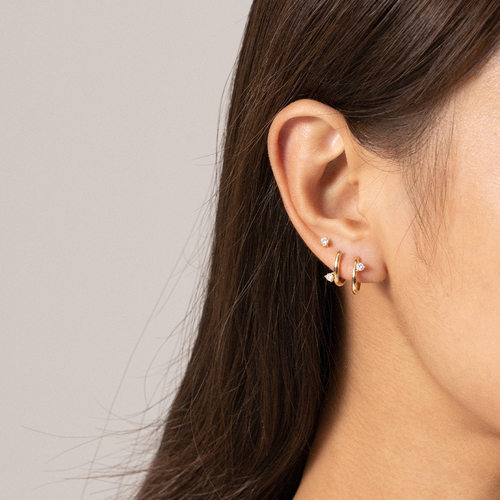 极简高级感不对称锆石耳扣耳饰女