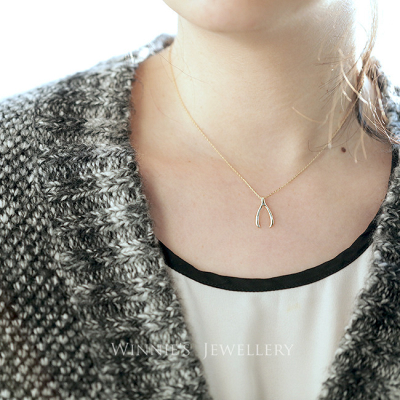 许愿骨Y形气质百搭吊坠锁骨项链