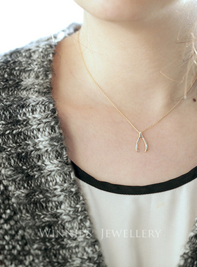许愿骨Y形气质百搭吊坠锁骨项链