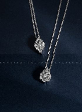 纯银项链水滴榄尖闪钻锁骨链气质