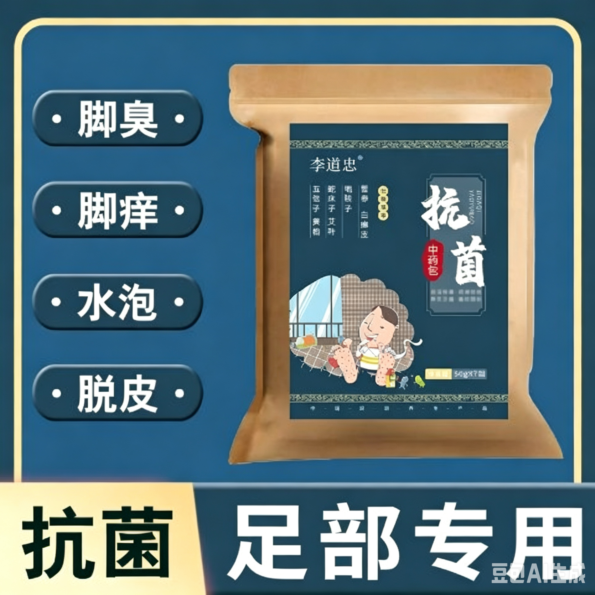 脚气泡脚药包止痒去真菌杀菌中药水儿童脚痒水泡烂脚丫脚臭足光粉