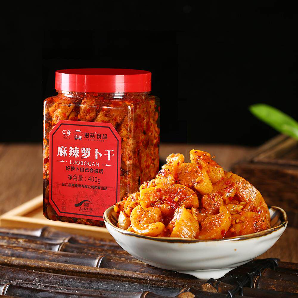 思尧麻辣萝卜干下饭菜香辣四川特产400g瓶装川味高山脆酱咸菜榨菜