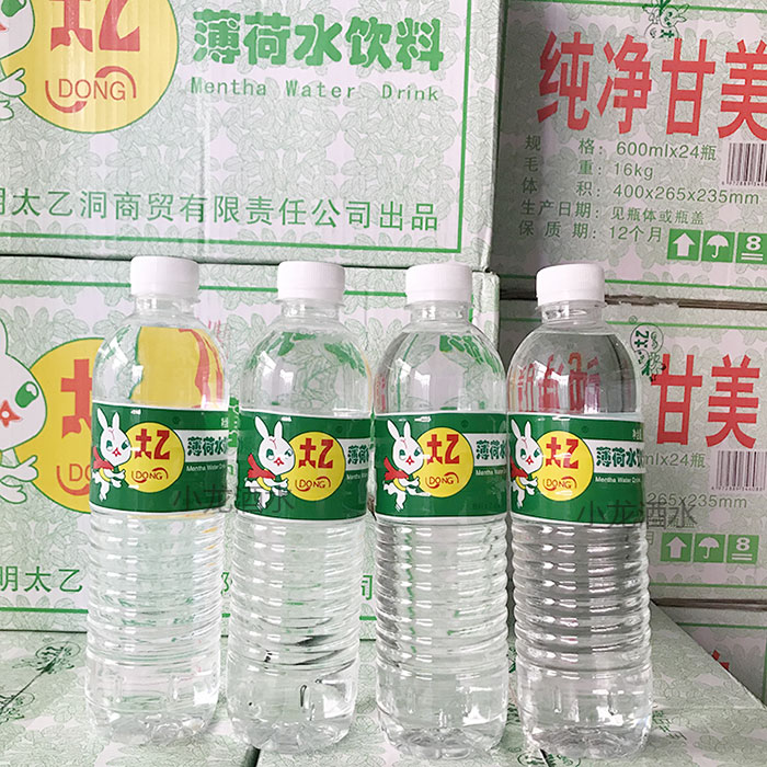 太乙水薄荷水饮料600mlx12瓶/24瓶 云南特产清凉饮料饮用水瓶装