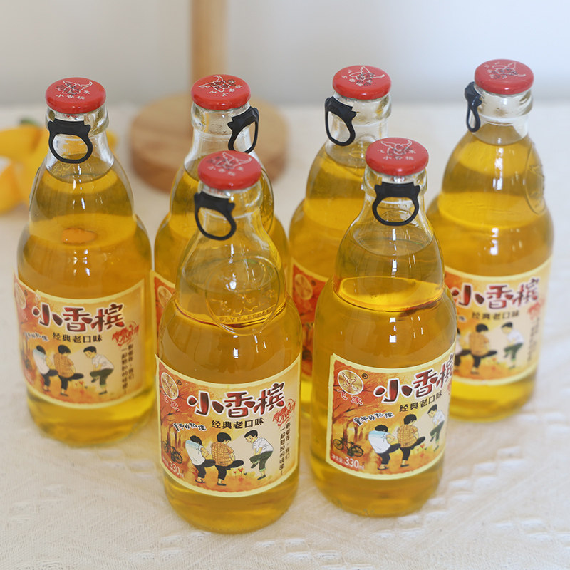 经典口味飞象小香槟气泡水饮料7080怀旧橙子汁风味饮料果味汽水瓶