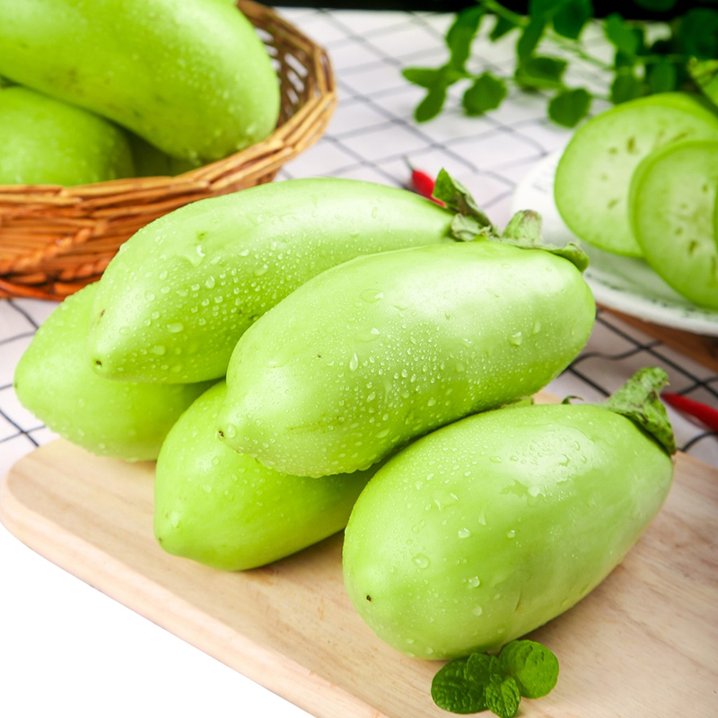 新鲜现摘青茄子河南农家绿皮大圆茄5斤当应季蔬菜可生吃茄子