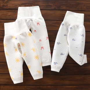 子 宝宝无骨护肚家居裤 婴幼儿高腰夹棉保暖裤 男童女童春秋冬打底裤