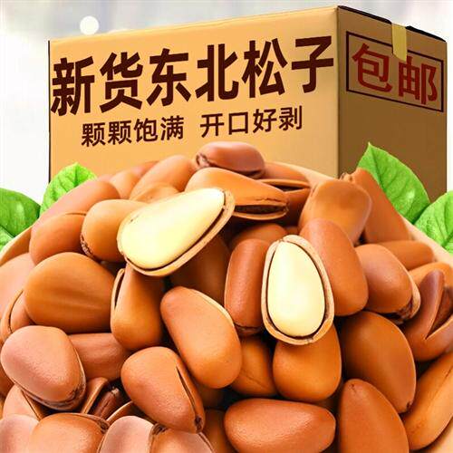 新货东北松子500g坚果罐装干果特大颗粒手剥开口红松孕妇零食原味