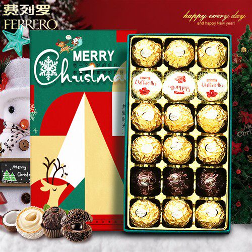 费列罗巧克力礼盒装18三色送男女朋友孩子生日新年糖果圣诞节礼物