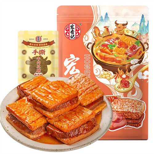 宏香记手撕牛肉豆脯五香素肉豆干香辣味烤肉豆干小包装解馋零嘴