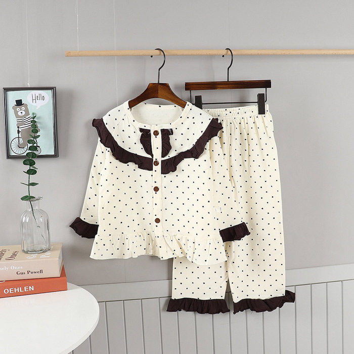 2025秋装韩国进口童装Tony女童儿童宝宝纯棉舒适睡衣家居服套装