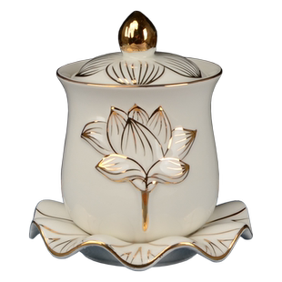 供佛水杯仙家家用莲花供水杯观音大悲水供杯陶瓷净水杯佛前圣水杯