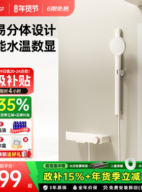 EFEF F02恒温数显花洒套装奶油风家用小户型浴室淋浴分体式花洒