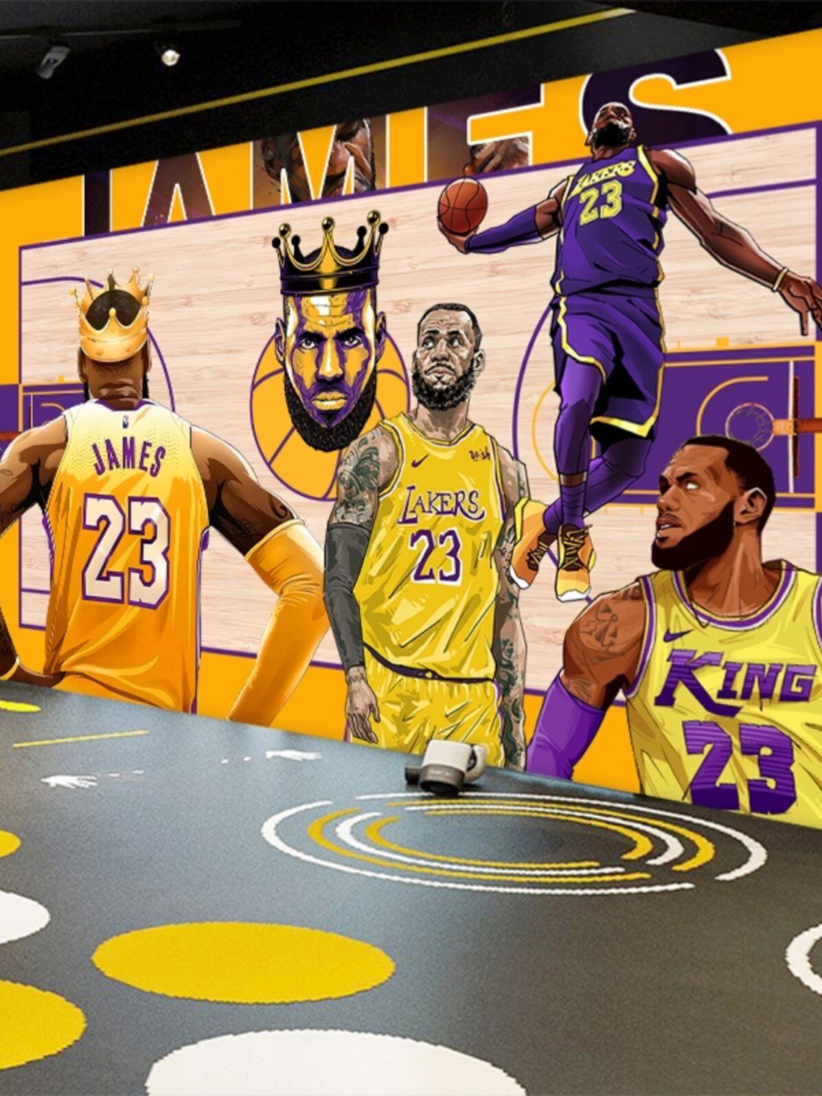 篮球馆nba球星背景墙主题壁纸湖人队卡梅隆安东尼乔丹詹姆斯墙纸