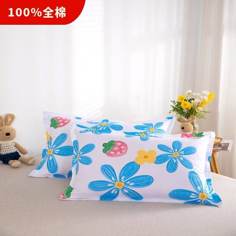 加厚100%全棉枕套一对装纯棉枕头芯套48x74cm单个人宿舍枕皮大号i