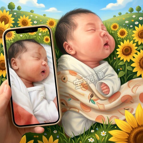 胎毛画定制宝宝新生婴儿满月礼物diy周岁百天胎毛发画纪念品制作