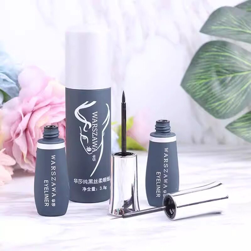 托皮卡华莎纯黑丝柔眼线液女防水正品不晕染软头细硬头速干眼线笔