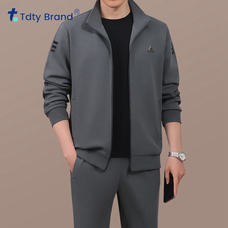 高档运动套装男秋季爸爸装休闲卫衣三件套中老年运动服套装男秋冬