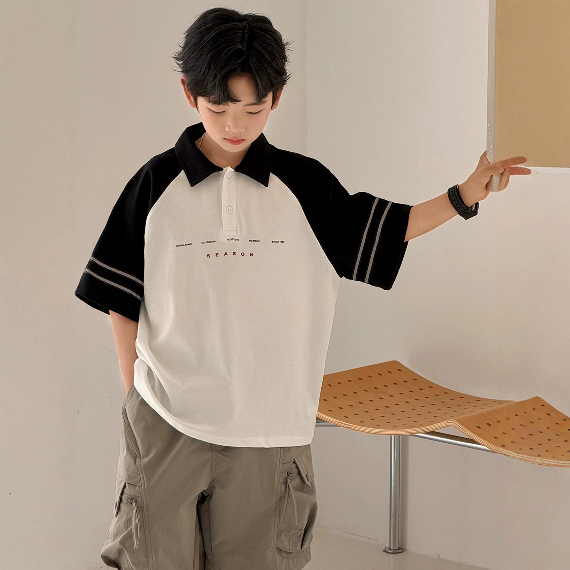 男童夏季POLO衫短袖t恤韩版儿童夏款半袖2026新款大童夏装潮童装T