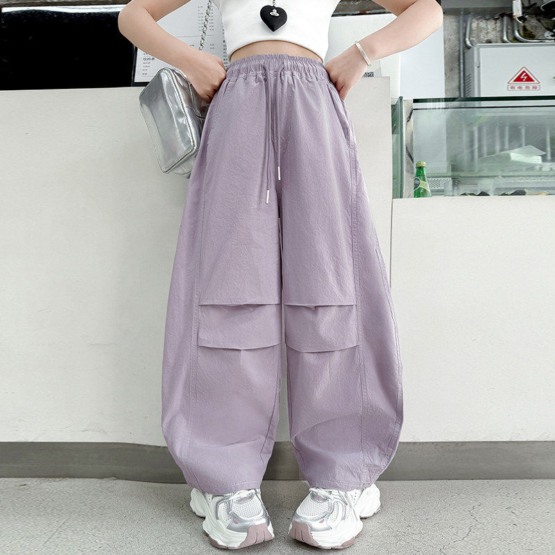女童裤子儿童工装裤夏季薄款2026新款夏装户外休闲时髦长裤
