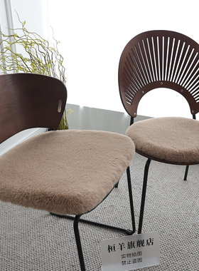 桓羊撸猫手感短毛绒椅垫仿毛兔毛绒坐垫椅垫凳子垫子方垫圆形座垫