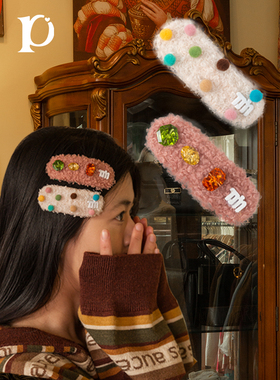 puui原创生活发卡少女宝石百搭小众发夹可爱复古头饰