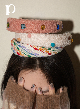 【赵昭仪同款】puui原创高颅顶法式发箍格纹发饰小众布艺宽边复古