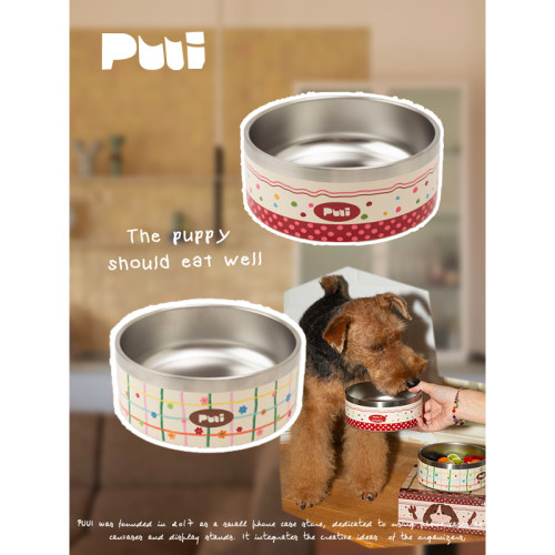 puui原创爱宠防颈椎不锈钢食碗
