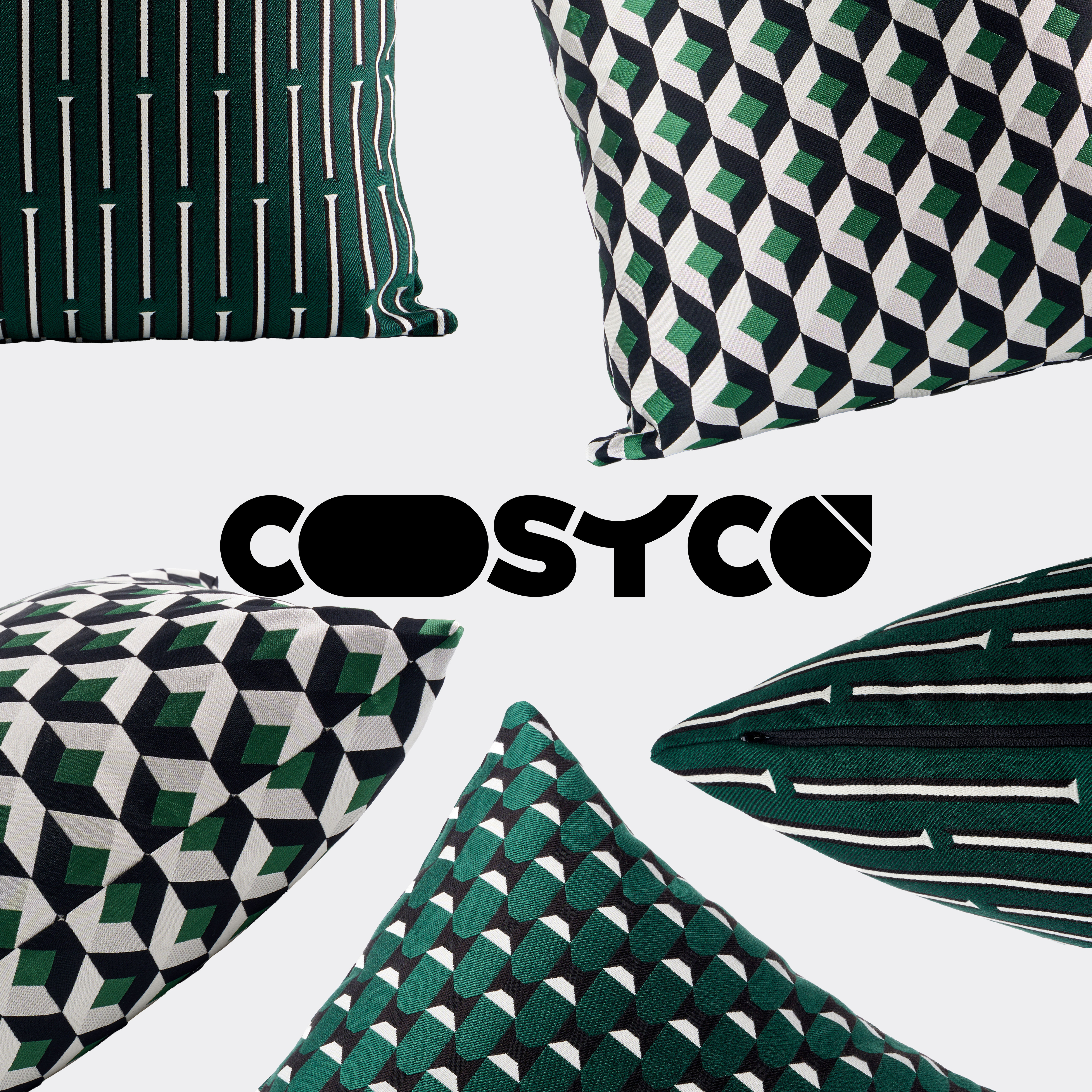 COSYCO复古风墨翠几何沙发抱枕