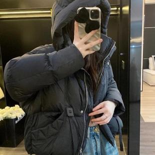 加厚面包服女羽绒服短款 新款 泡芙90绒子保暖 猫冬季 0222爱笑
