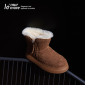 牛反绒雪地靴加绒加厚靴子保暖女鞋 新款 时尚 Murmure 冬季