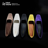 Murmure 气质女鞋 春秋季 新款 多色简约高跟鞋 一脚蹬真皮单鞋