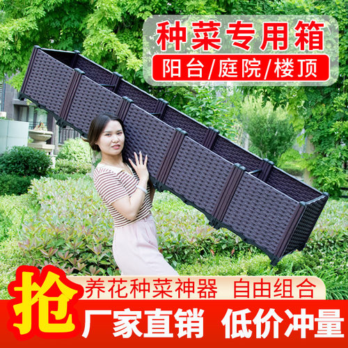 花箱种植箱种菜专用箱阳台蔬菜神器户外塑料花盆工厂直供