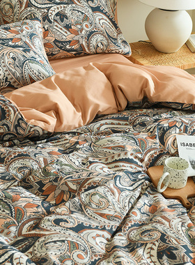 那木复古全棉长绒棉四件套纯棉床单被套四季通用床上用品套