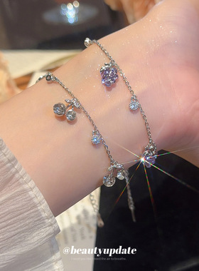 韩系镶钻葡萄樱桃吊坠手链精致优