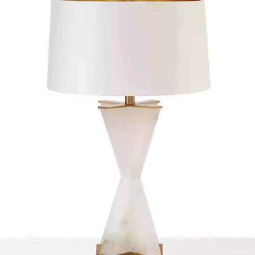 西班牙云石台灯轻奢创意设计师款样板房别墅卧室新中式布艺床头灯