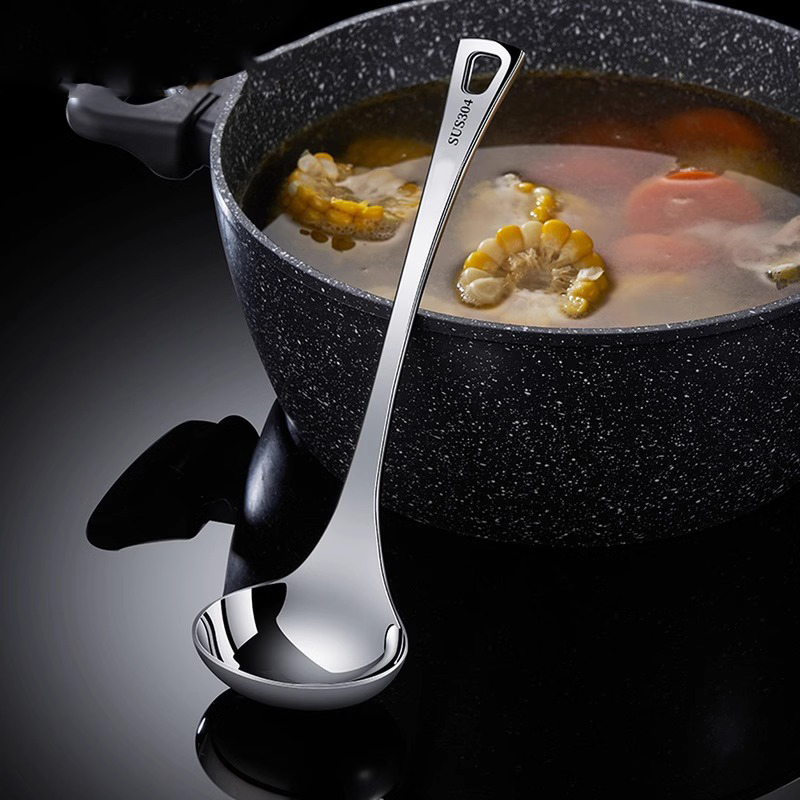 高档正品食品级304不锈钢勺子加深汤勺长柄家用大号盛汤喝汤稀饭