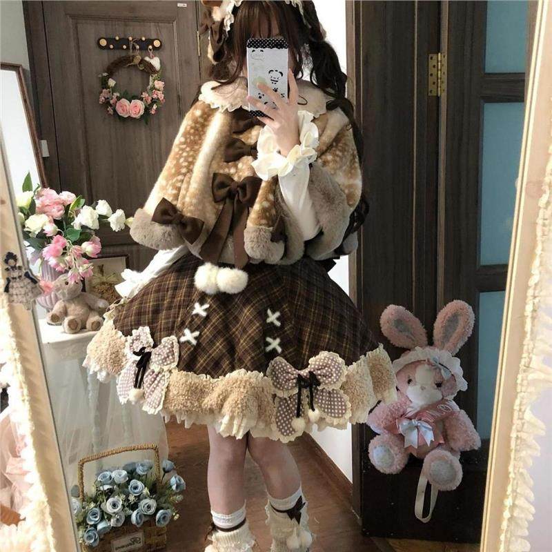 日系甜美可爱洛丽塔秋冬内搭毛呢斗篷外套连衣裙套装,模玩/动漫/周边/娃圈三坑/桌游,lolita洛丽塔/软妹装/洋装,淘宝优惠券,粉丝福利购,淘宝优惠卷