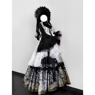 汉洋折衷哥特风明制交领琵琶袖马面洛丽塔秋冬套装马面裙洛丽塔