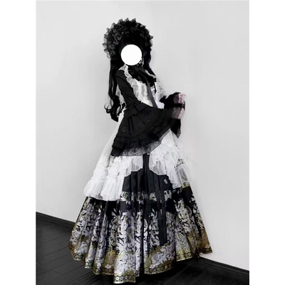 汉洋折衷哥特风明制交领琵琶袖马面洛丽塔秋冬套装马面裙洛丽塔