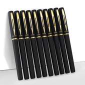 黑笔中性笔1.0 0.5大容量笔芯签字笔水笔碳素笔学习办公书法 0.7